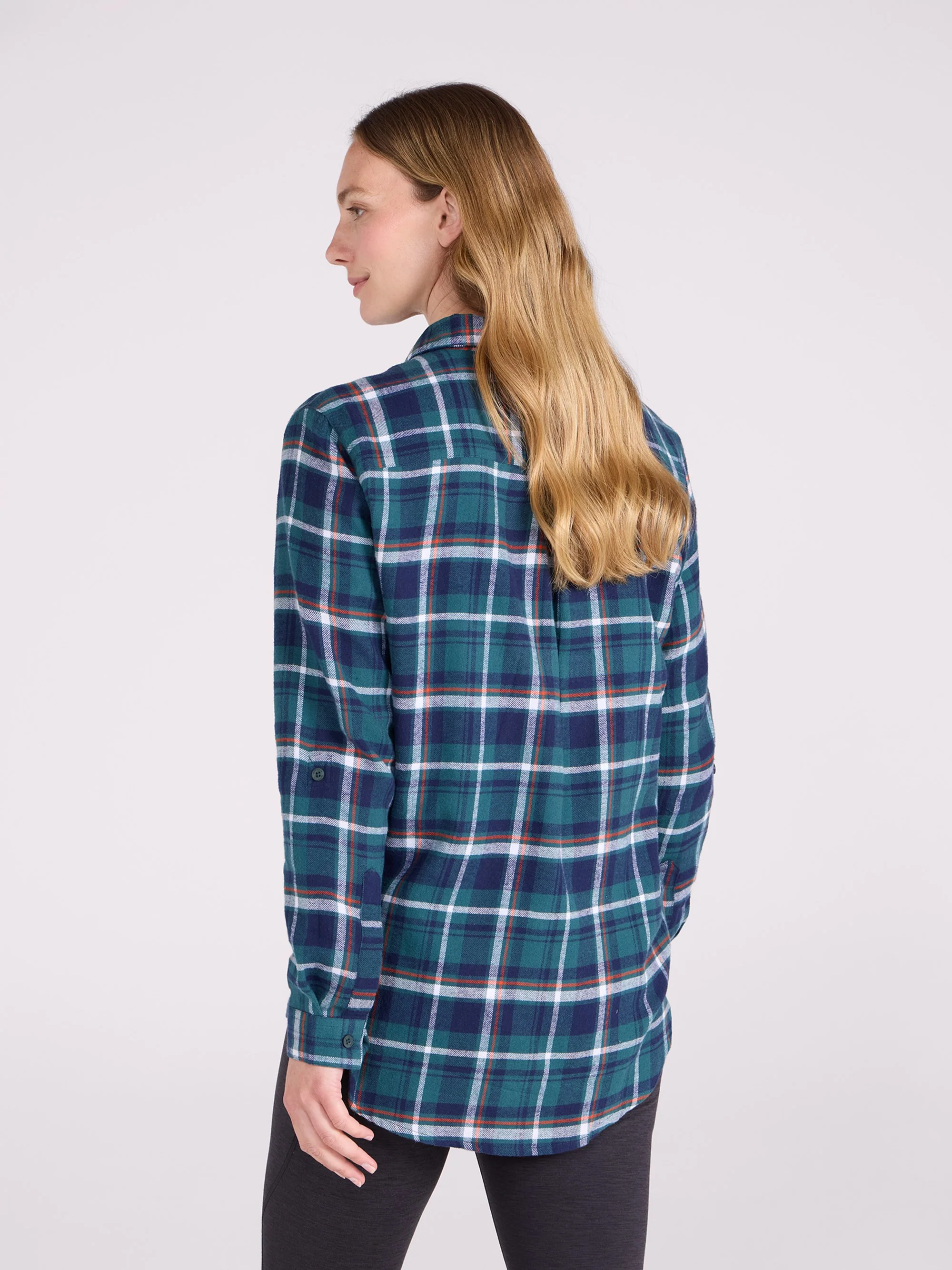 EMS Balsam Womens Long Line Flannel Shirt - Image 14