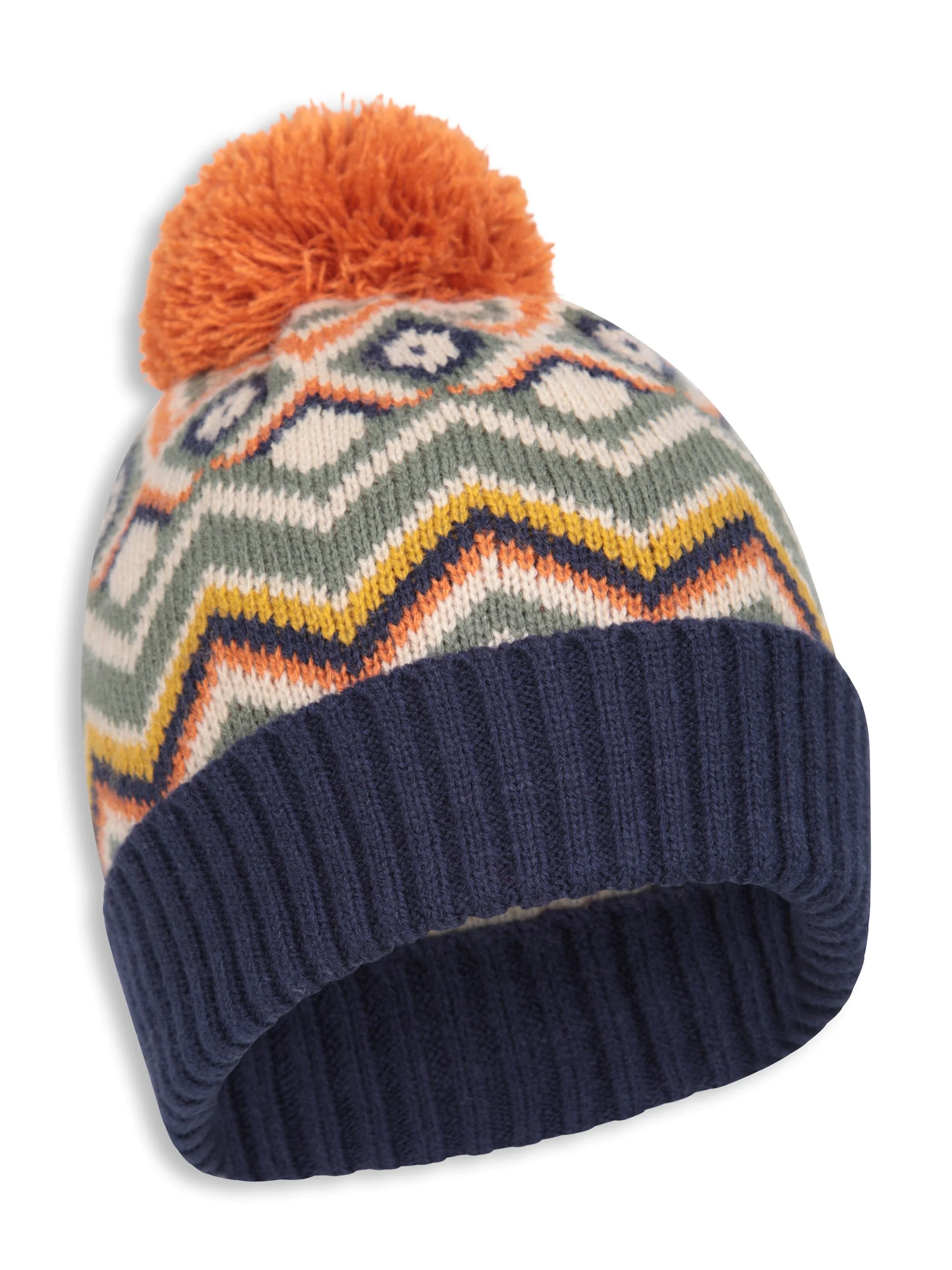 EMS Kids Fleece Lined Chevron Pom Beanie