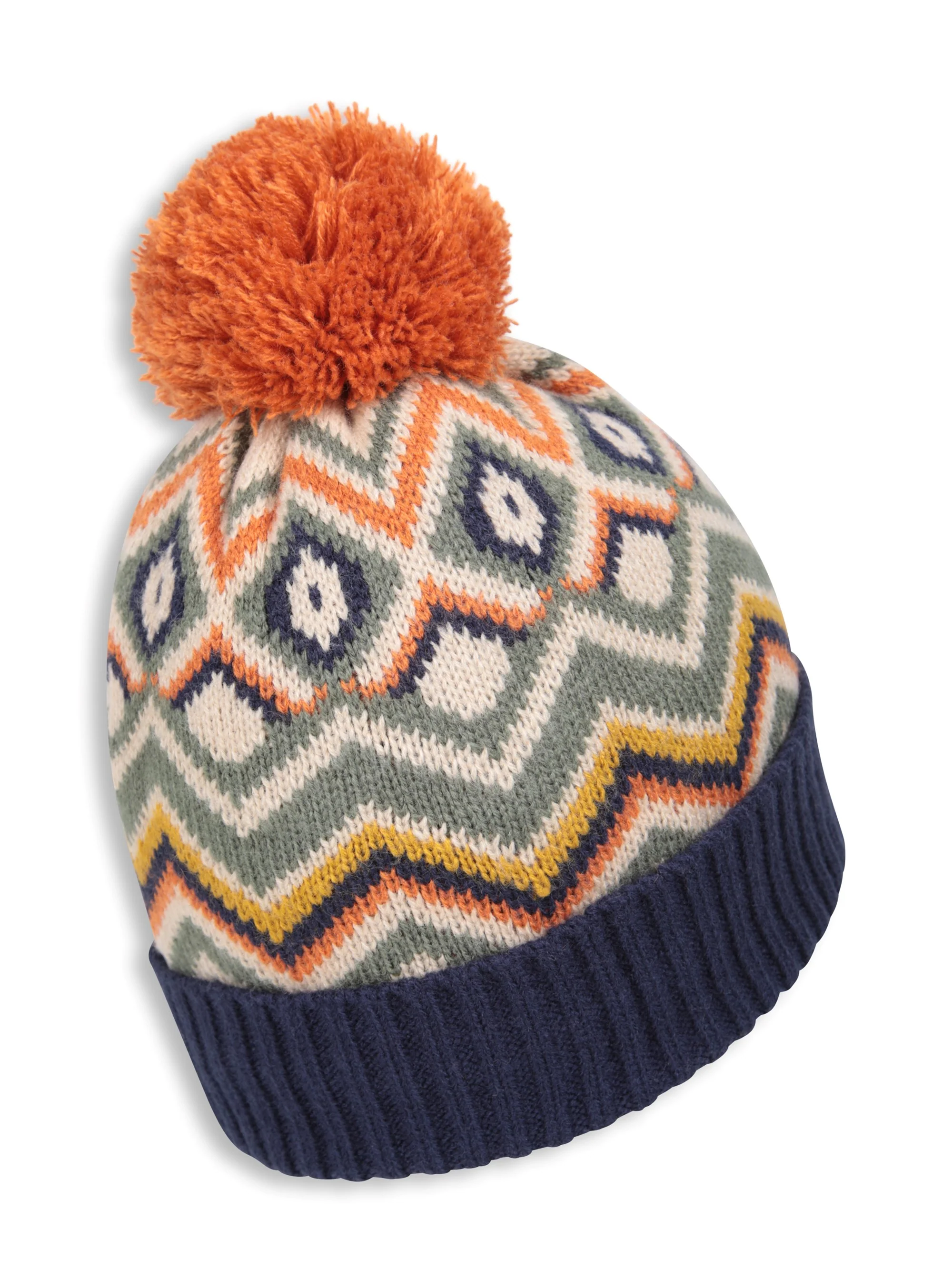 EMS Kids Fleece Lined Chevron Pom Beanie - Image 2