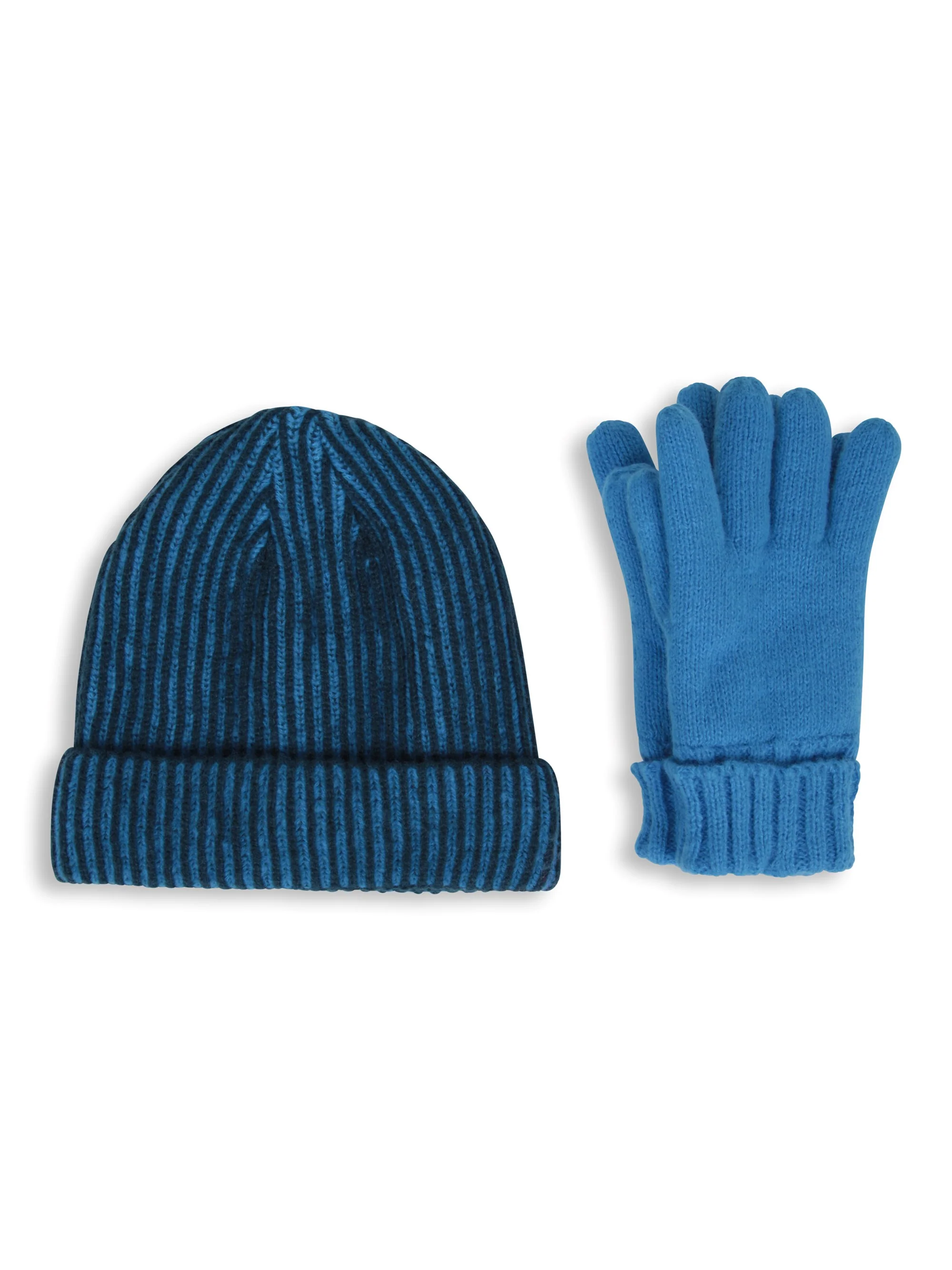 EMS TechTherm Ribbed Kids Fur Lined Beanie and Glove Set