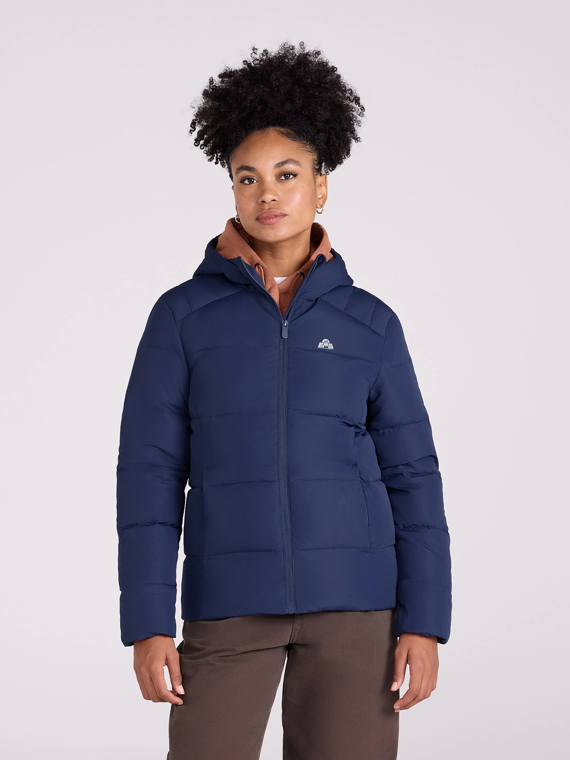 EMS Womens Mid Weight Tech Down Hooded Jacket