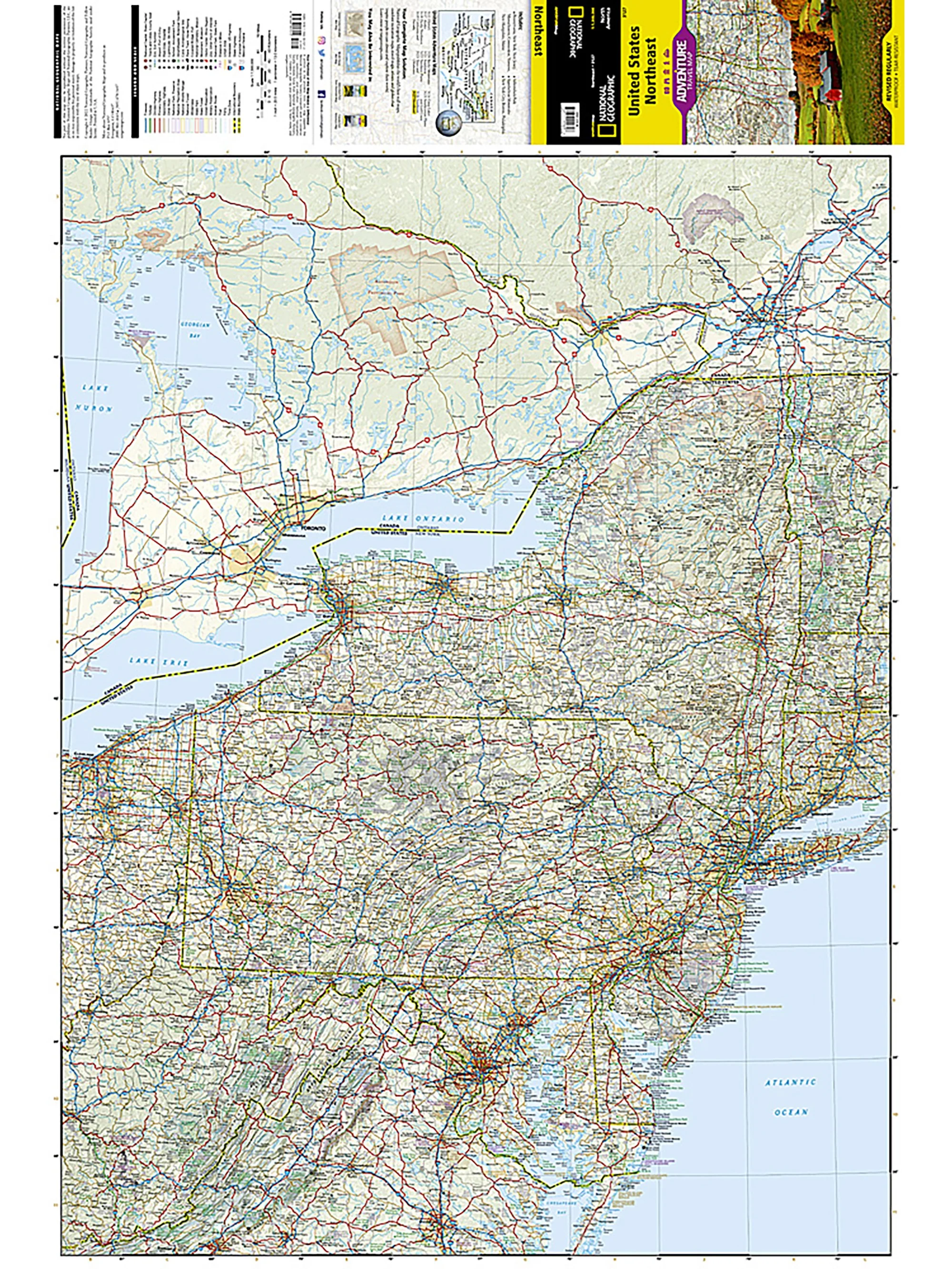 National Geographic United States, Northeast Map - Image 2