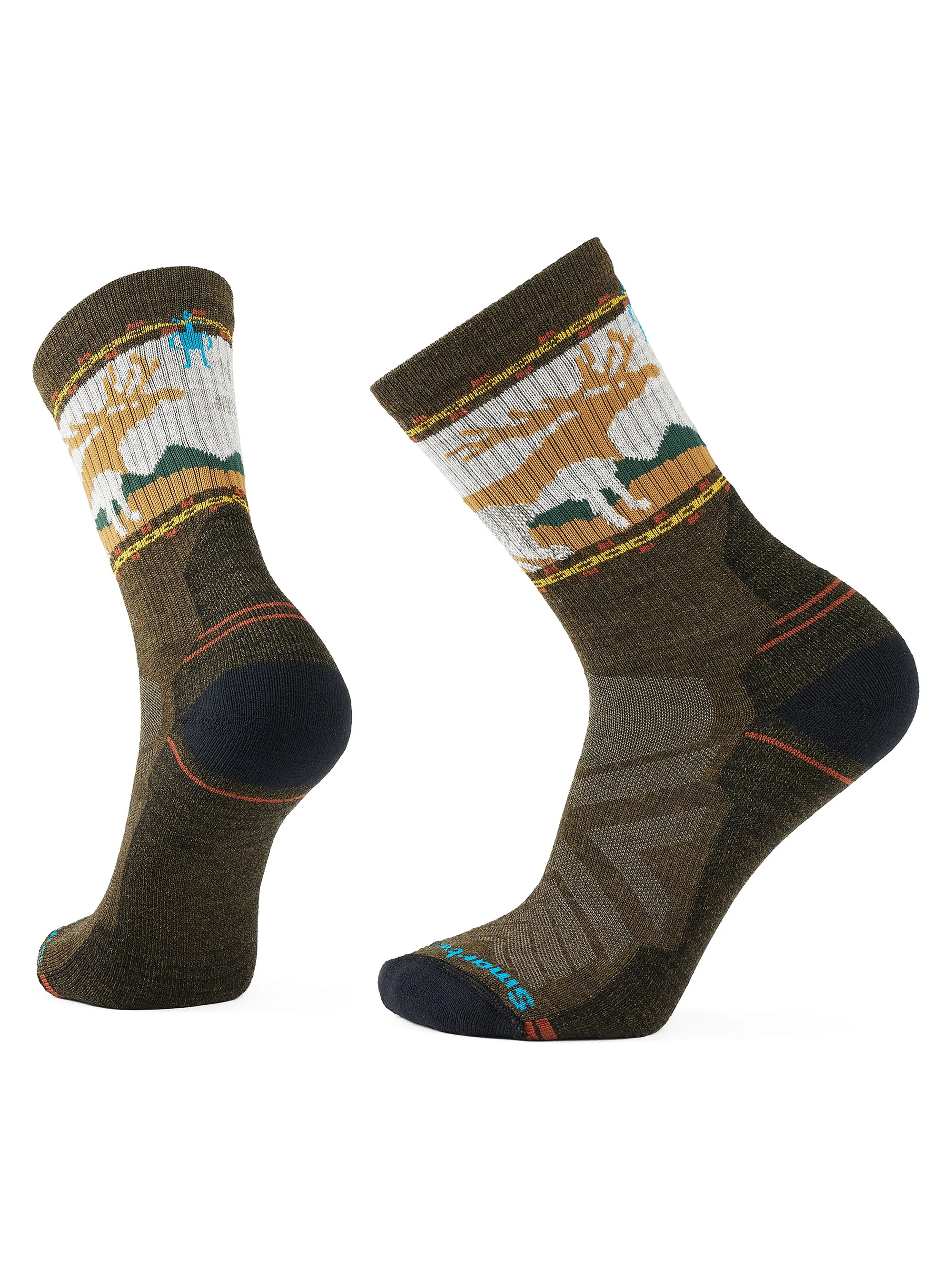 Smartwool Mens Hike Light Cushion Mountain Moose Crew Socks