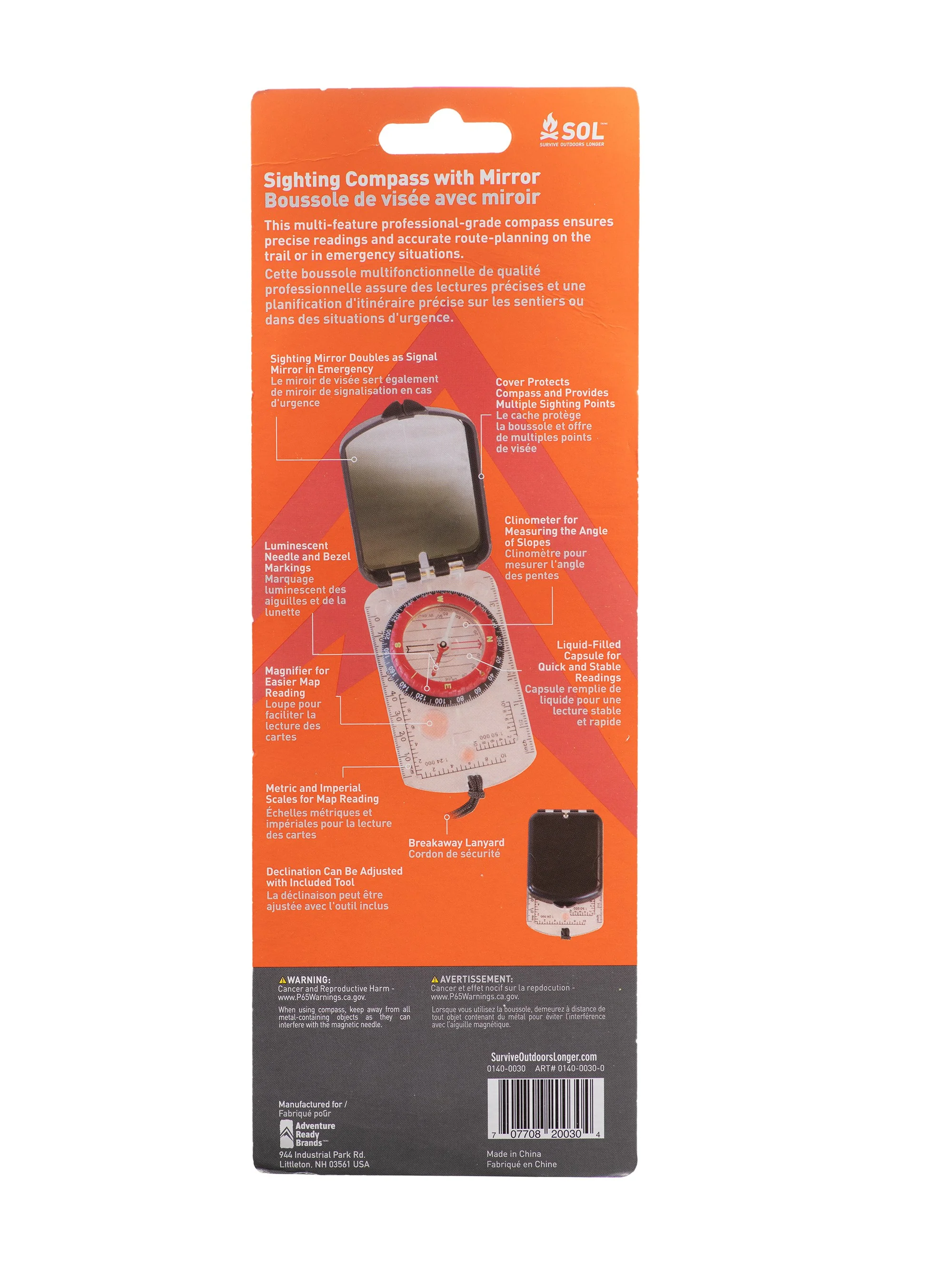 SOL Sighting Compass With Mirror - Image 4